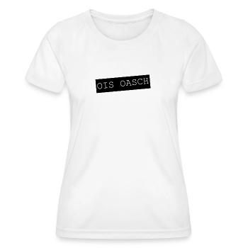 OIS OASCH Typografischer Kontrast - Frauen Funktions-T-Shirt - Weiß - Vorne - AI Model Female 172 dark (172cm)