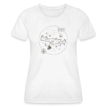 Vintage Karte Kreta - Frauen Funktions-T-Shirt - Weiß - Vorne - AI Model Female 172 dark (172cm)