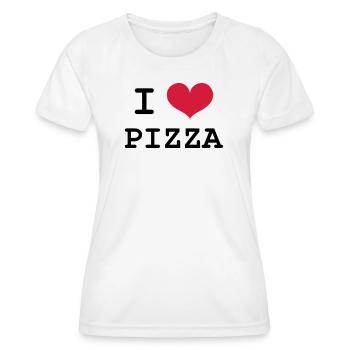 I Love Pizza - T-shirt sport Femme - blanc - Devant - AI Model Female 172 dark (172cm)