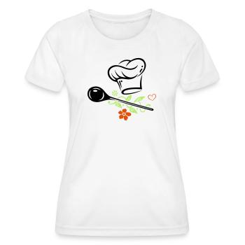 Cuillère en bois - T-shirt sport Femme - blanc - Devant - AI Model Female 172 dark (172cm)