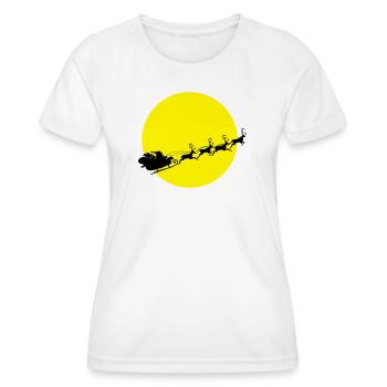 frohes_fest_weihnachtsmann - Frauen Funktions-T-Shirt - Weiß - Vorne - AI Model Female 172 dark (172cm)