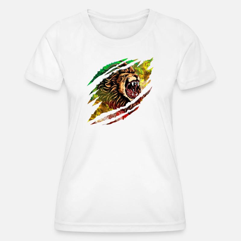 Lion Storm Color Explosion - Women's Functional T-Shirt - white
