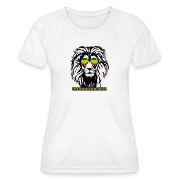 Lunettes de soleil arc-en-ciel Lion - T-shirt sport Femme - blanc - Devant - AI Model Female 172 dark (172cm)