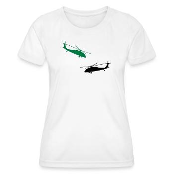 hélicoptère - T-shirt sport Femme - blanc - Devant - AI Model Female 172 dark (172cm)