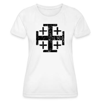 Jerusalem cross Jerusalem cross cruz croix - Women's Functional T-Shirt - white - Front - AI Model Female 172 dark (172cm)