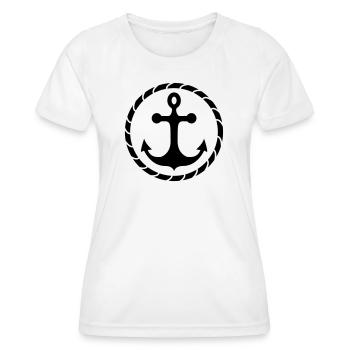 Anker - Frauen Funktions-T-Shirt - Weiß - Vorne - AI Model Female 172 dark (172cm)