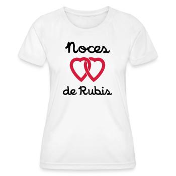 Noces de Rubis - T-shirt sport Femme - blanc - Devant - AI Model Female 172 dark (172cm)