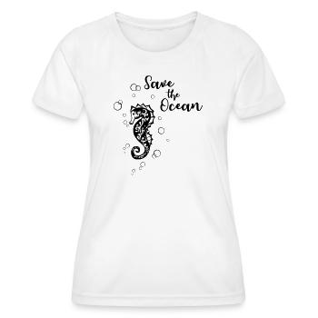 Save the Ocean - Seepferd - Women's Functional T-Shirt - white - Front - AI Model Female 172 dark (172cm)