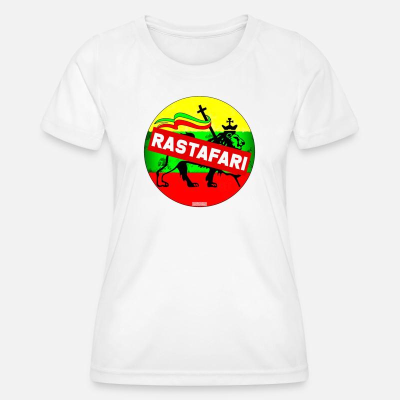 Rastafari Lion Banner - Women's Functional T-Shirt - white