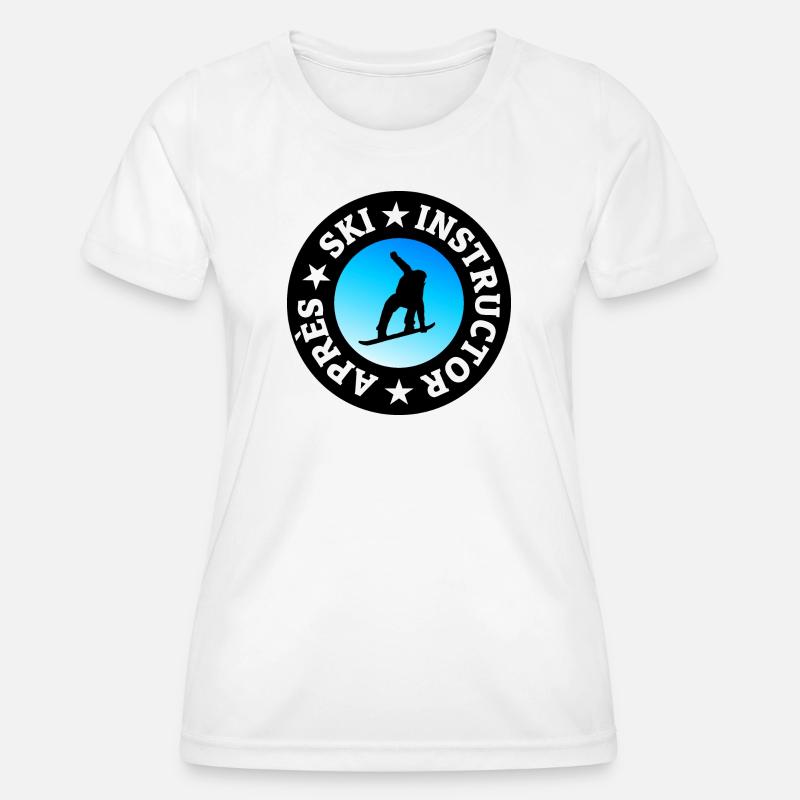 Après-Ski Instructor Quality Seal (Snowboarder) - Women's Functional T-Shirt - white