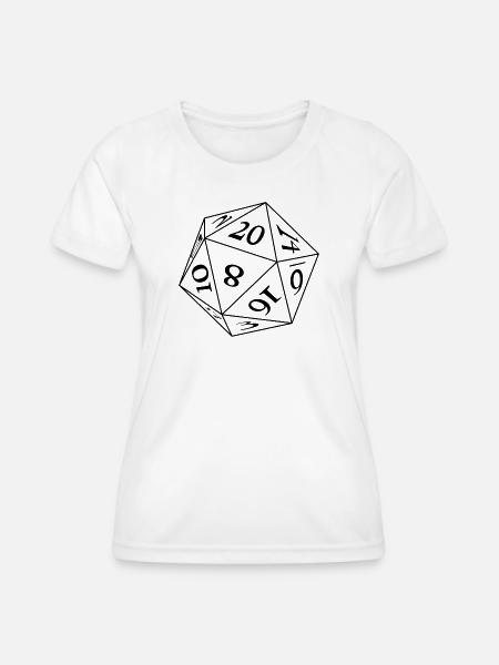 Würfel W20 - Frauen Funktions-T-Shirt - Weiß