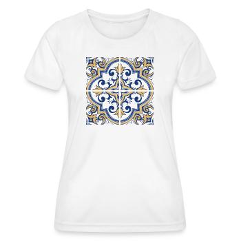 Portuguese tiles 1 - Women's Functional T-Shirt - white - Front - AI Model Female 172 dark (172cm)