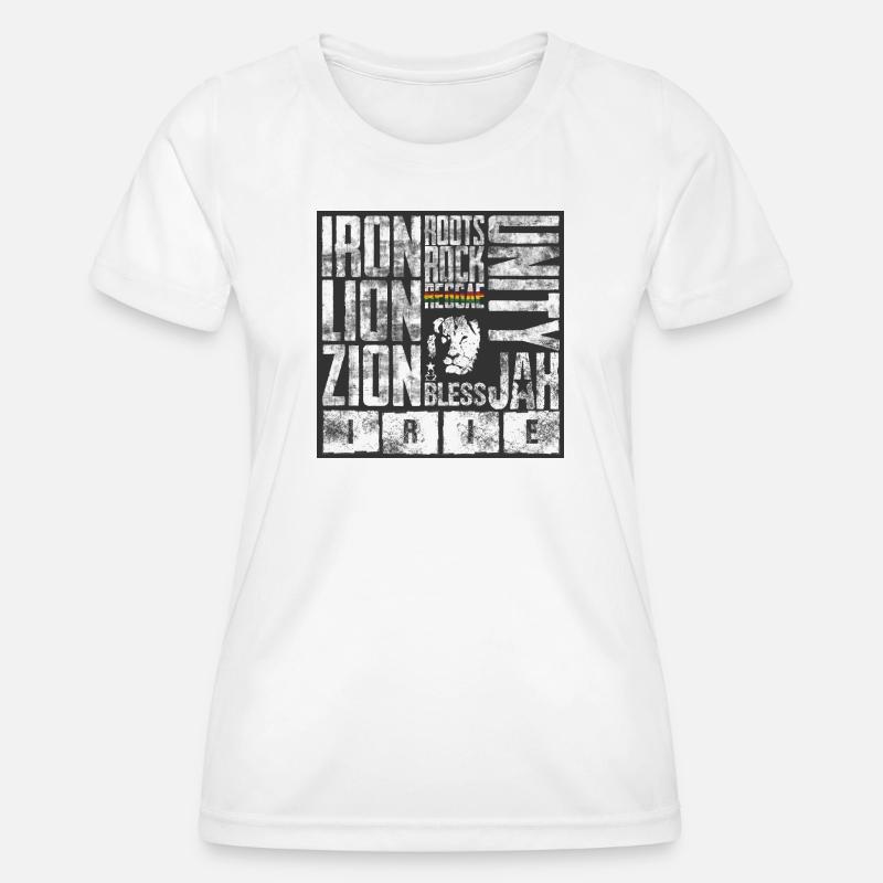 Lion motifs with reggae elements - Women's Functional T-Shirt - white