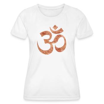 OM Zeichen - Frauen Funktions-T-Shirt - Weiß - Vorne - AI Model Female 172 dark (172cm)
