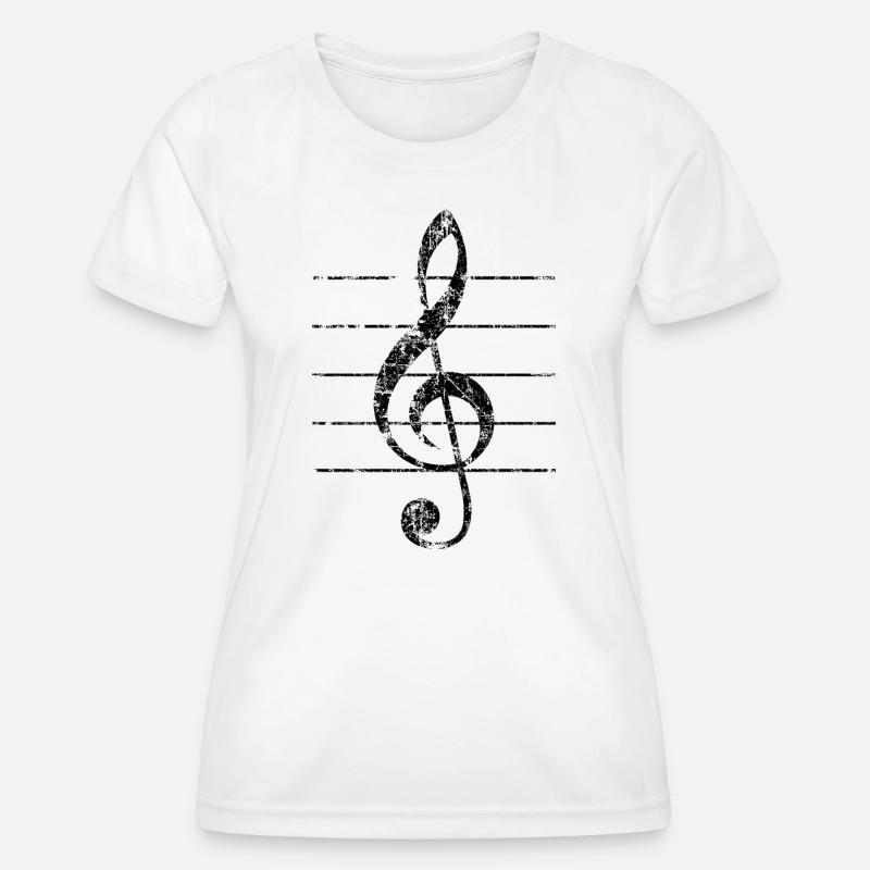 Violin key, musical key - Women's Functional T-Shirt - white