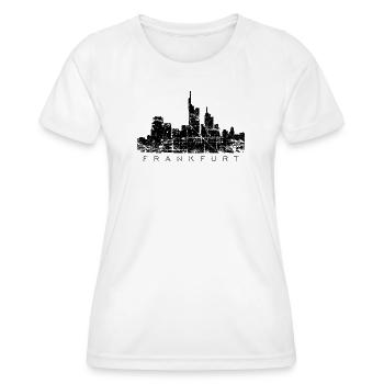 Frankfurter Skyline (Vintage/Schwarz) Frankfurt - Frauen Funktions-T-Shirt - Weiß - Vorne - AI Model Female 172 dark (172cm)