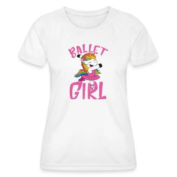 Ballet unicorn in glitter look - Women's Functional T-Shirt - white - Front - AI Model Female 172 dark (172cm)