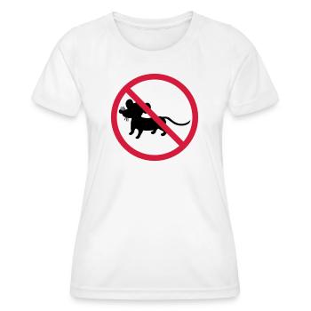 forbidden shield zone no mouse symbol maeuschen s - Women's Functional T-Shirt - white - Front - AI Model Female 172 dark (172cm)