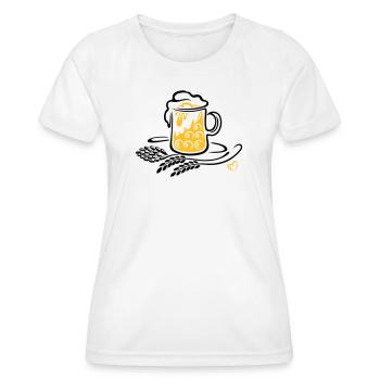 Bière Bière Mug Houblon Blé - T-shirt sport Femme - blanc - Devant - AI Model Female 172 dark (172cm)