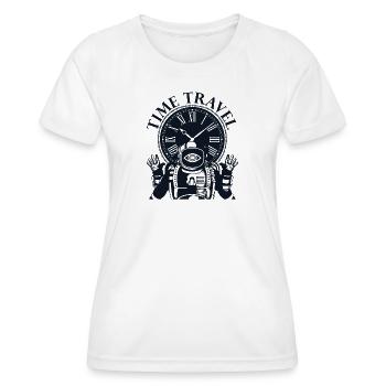 Time travel time machine future Futuristic city - Women's Functional T-Shirt - white - Front - AI Model Female 172 dark (172cm)