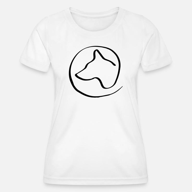 Dog's head in the circle - Women's Functional T-Shirt - white