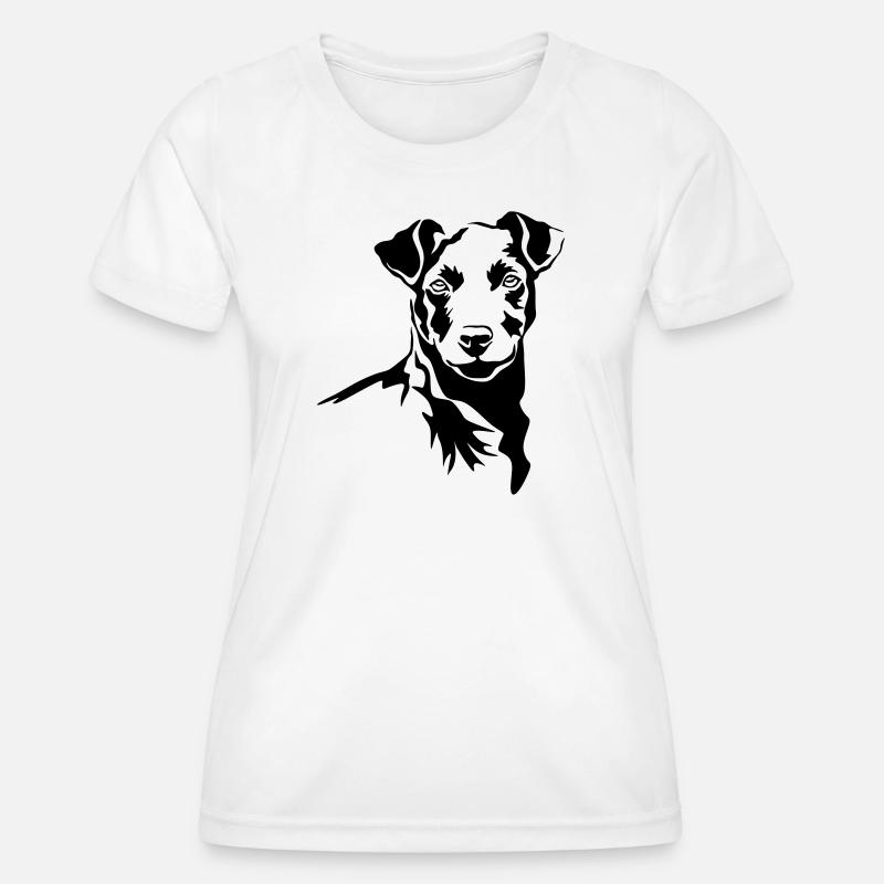 Patterdale Terrier head - Women's Functional T-Shirt - white