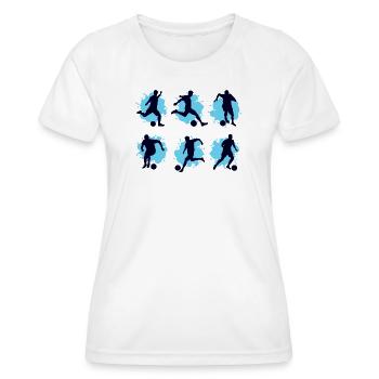 Footballeur footballeur joueur de football coup franc - T-shirt sport Femme - blanc - Devant - AI Model Female 172 dark (172cm)