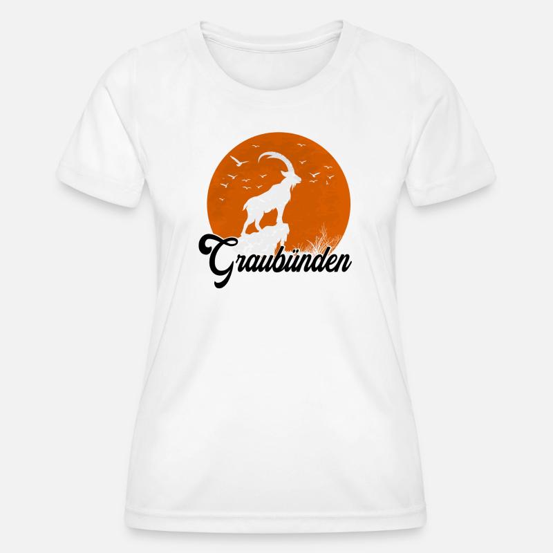 Grey-banded moon silhouette - Women's Functional T-Shirt - white