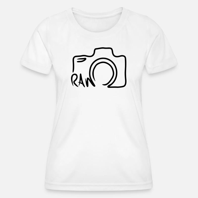 Camera Line Shape Line Drawing - Women's Functional T-Shirt - white