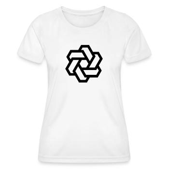 Hexagon circle logo - Women's Functional T-Shirt - white - Front - AI Model Female 172 dark (172cm)