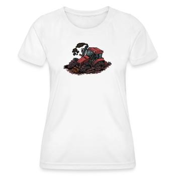 898 Roter Traktor steckt fest - Frauen Funktions-T-Shirt - Weiß - Vorne - AI Model Female 172 dark (172cm)
