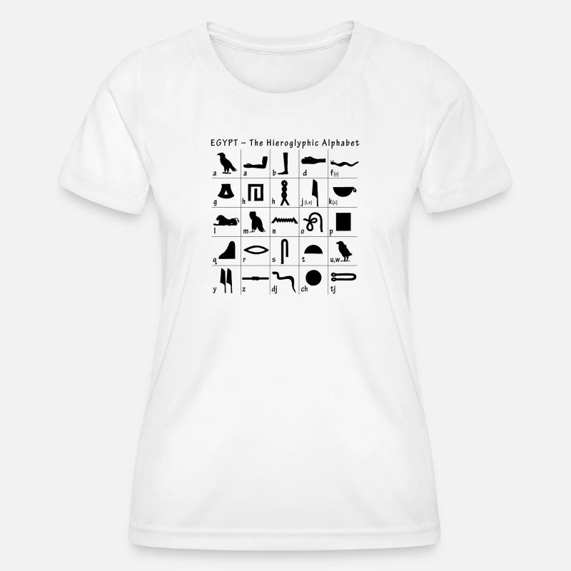 Hieroglyphic Alphabet - Women's Functional T-Shirt - white