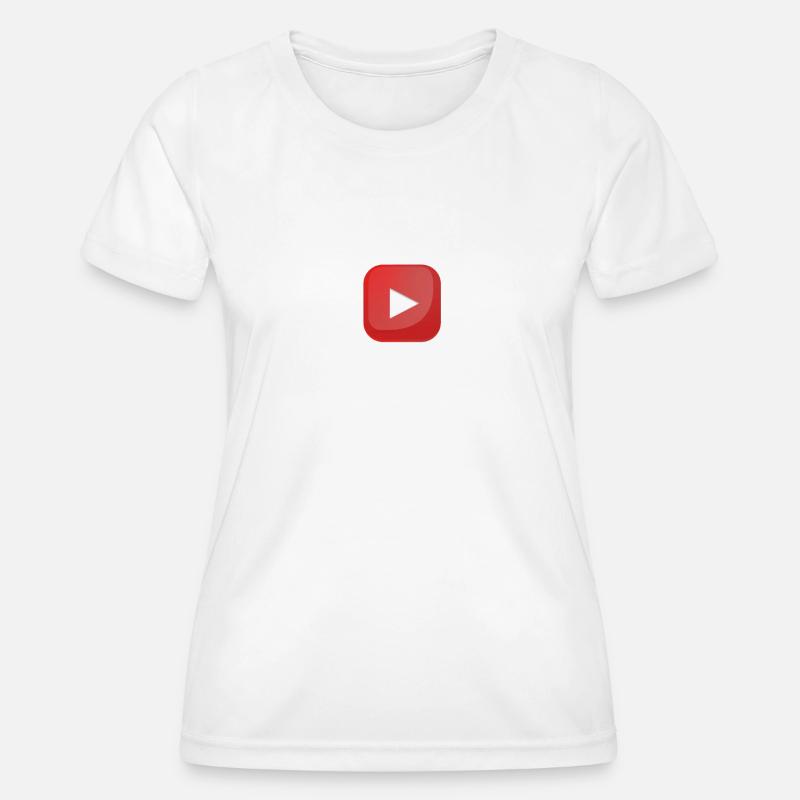 Youtube botton - Women's Functional T-Shirt - white