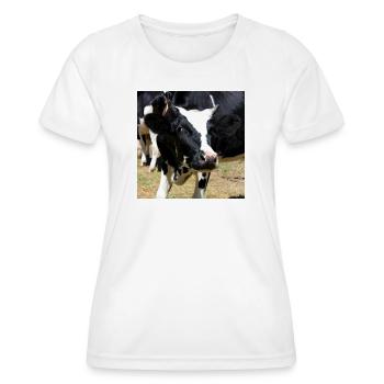 Kuh Poster - Frauen Funktions-T-Shirt - Weiß - Vorne - AI Model Female 172 dark (172cm)