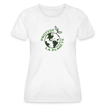 Ökologisches Erwachen - Lasst uns den Planeten Erde schützen - Frauen Funktions-T-Shirt - Weiß - Vorne - AI Model Female 172 dark (172cm)