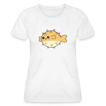 Kugelfisch niedliches Tier - Frauen Funktions-T-Shirt - Weiß - Vorne - AI Model Female 172 dark (172cm)