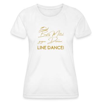 Mein bestes Mittel gegen Demenz: Line Dance - Frauen Funktions-T-Shirt - Weiß - Vorne - AI Model Female 172 dark (172cm)