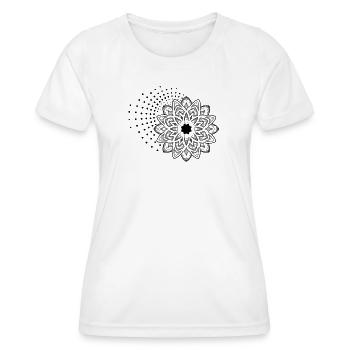 Geometric ornamental mandala flower tattoo design - Women's Functional T-Shirt - white - Front - AI Model Female 172 dark (172cm)