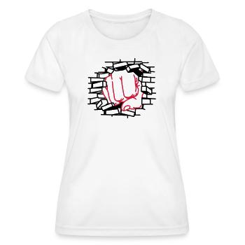 Poing, poing, poing - T-shirt sport Femme - blanc - Devant - AI Model Female 172 dark (172cm)