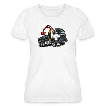 Truck with crane - Women's Functional T-Shirt - white - Front - AI Model Female 172 dark (172cm)
