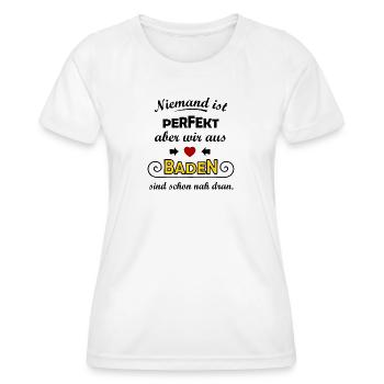 Baden - Frauen Funktions-T-Shirt - Weiß - Vorne - AI Model Female 172 dark (172cm)