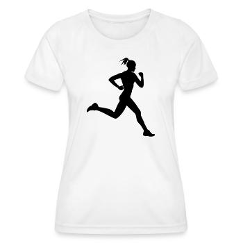 Coureuse ou femme qui court - T-shirt sport Femme - blanc - Devant - AI Model Female 172 dark (172cm)