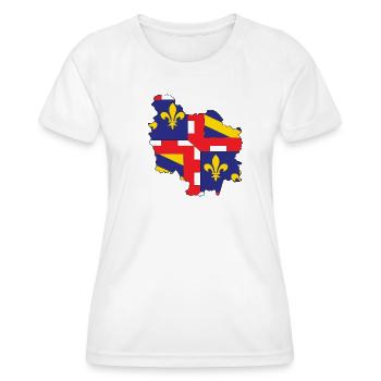 carte de la bourgogne - T-shirt sport Femme - blanc - Devant - AI Model Female 172 dark (172cm)