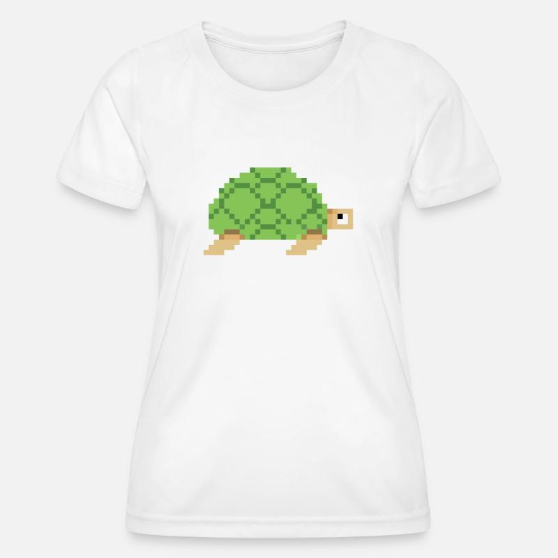 Turtle pixel art - Women's Functional T-Shirt - white