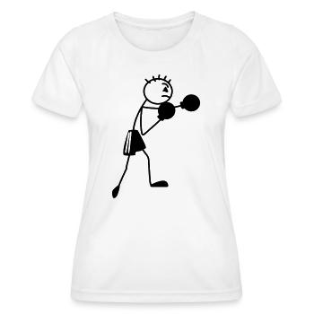 Figurine de boxe Stickmen - T-shirt sport Femme - blanc - Devant - AI Model Female 172 dark (172cm)