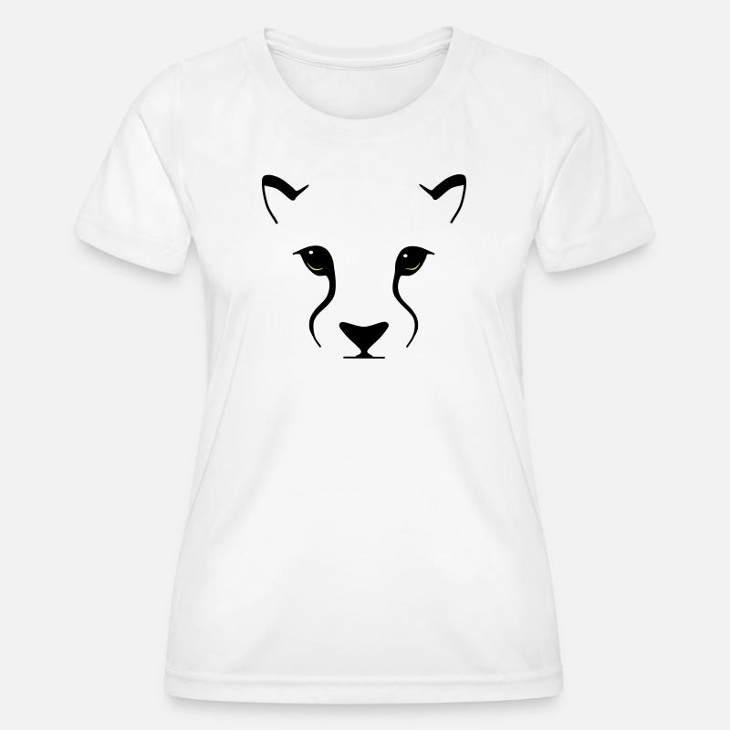 Big cat gaze – elegance with bite - Women's Functional T-Shirt - white