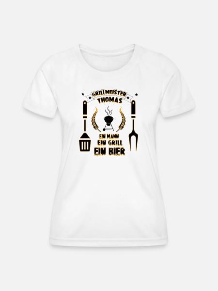 Grillmeister Thomas Grill Geschenk - Frauen Funktions-T-Shirt - Weiß