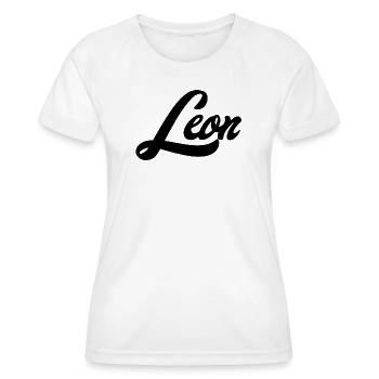 Leon Name Futuristic Galaxy Dream Mood - Women's Functional T-Shirt - white - Front - AI Model Female 172 dark (172cm)