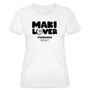 Maki Lover - Gift Japan Asian Cuisine Sushi - Women's Functional T-Shirt - white - Front - AI Model Female 172 dark (172cm)