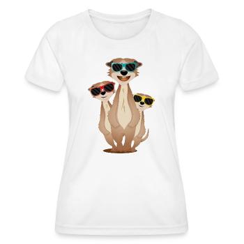 cool suricate groupe avec des lunettes de soleil - T-shirt sport Femme - blanc - Devant - AI Model Female 172 dark (172cm)